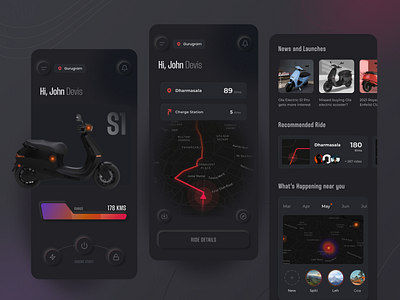 eBike - Modern app app bike black branding concept dark dribbble graphic design modern ola ui ui design ux