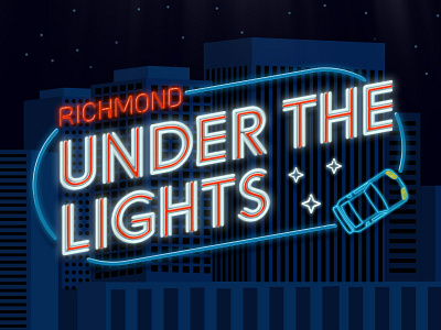 under the lights car cars city lights nascar neon richmond skyline track