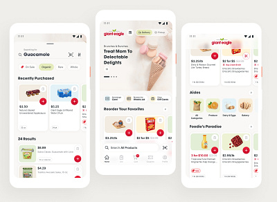 Giant Eagle - Curbside Express - iOS & Android app design ecommerce grocery navigation product design search shopping ui ux