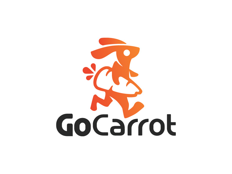 www.gocarrot-app.com fitness ap app logo carrot app carrot logo nutrition logo fitness logo bunny logo rabbit logo