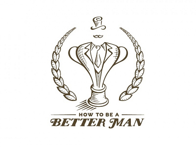 Men's personal development better man bust logo emblem logo gentleman handmade emblem manly logo men coaching personal development rustic logo