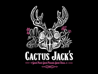 Tex-Mex restaurant logo agave cactus flower cactus logo cactuses jack rabbit rabbit scratchboard skull rattlesnake restaurant restaurant logo scratchboard tex mex