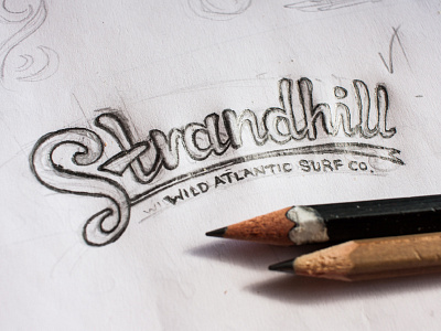 Surf Co. atlantic calligraphy logo handlettered logo ireland letter s lettering script logo surf surf logo