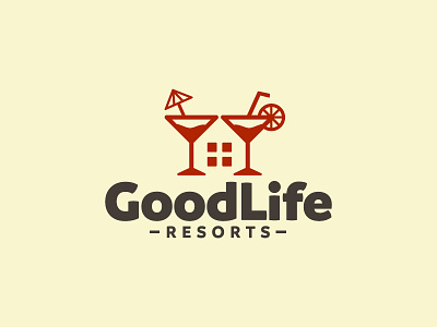 Rejected logo concept for a vacation rental brand