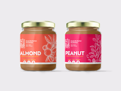 Nut butter packaging almond bright colorful design inspiration gluten free healthy label label design nut butter organic package design peanut vegan vibrant
