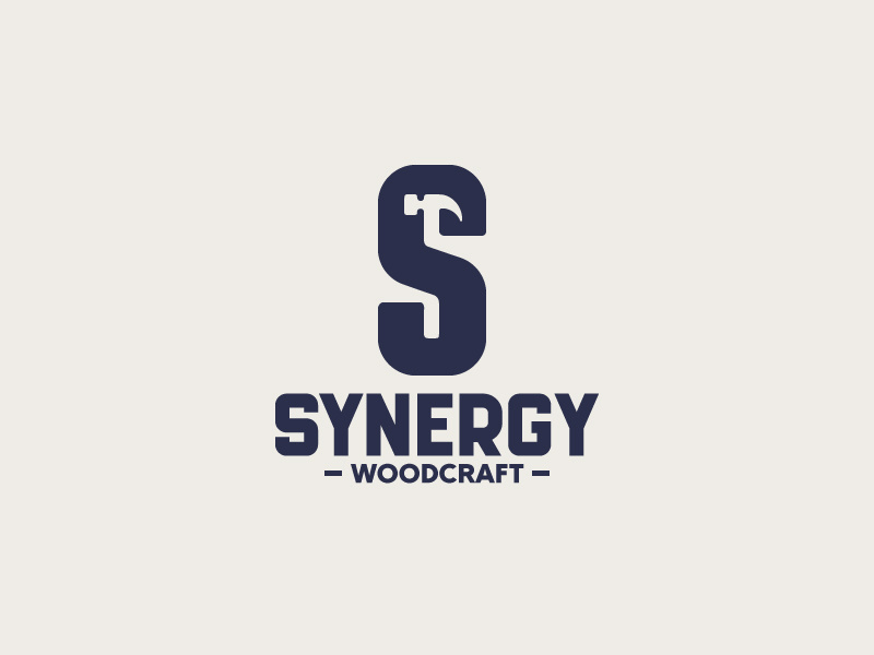 Logo concept for a woodcraft company design inspiration logo design visual identity synergy synergy logo furniture logo woodworking logo woodworking tool logo hammer logo letter s negative space hammer woodcraft