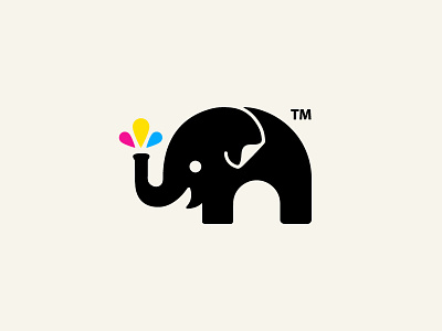 Brandmark for a sticker company branding brandmark character color drops colors design design inspiration drops elephant elephant logo golden ratio logo logo design mascot minimalist sticker tm visual identity