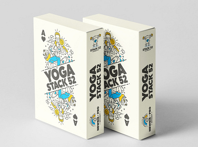 Yoga playing cards packaging card deck exercise cards line art line craft line illustration package design playing cards stack 52 yoga yoga asana yoga branding yoga cards yoga illustration yoga packaging yoga pose