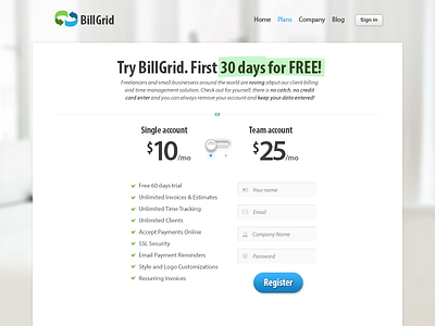 Billgrid Price Plan