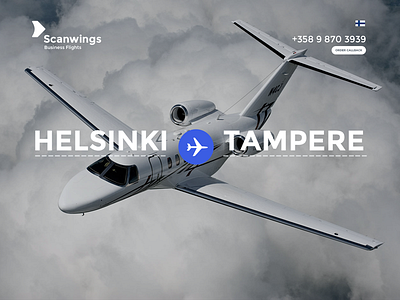 Scanwings blue dark homepage landing layout plane responsive sky ui ux web design