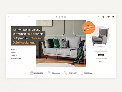 Furniture Website - Home Header art direction design e commerce furniture hotel interio screendesign shop store ui ux webdesign