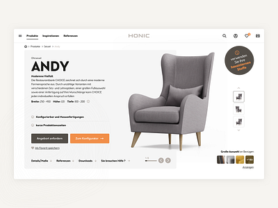 Furniture Website - Detail Header