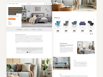 Furniture Website - Homepage art direction design furniture hotel screendesign shop store ui ux webdesign