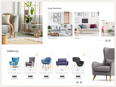 Furniture Website - Slider Components art direction design furniture hotel screendesign shop store ui ux webdesign