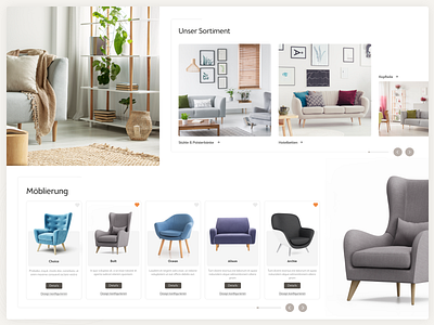 Furniture Website - Slider Components