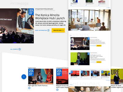 Relaunch KONICA MINOLTA art direction design screendesign ui ux webdesig