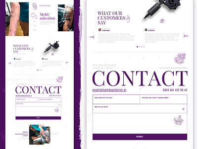 Tattoo Shop art direction contact form onepager screendesign shop tattoo ui ux webdesign