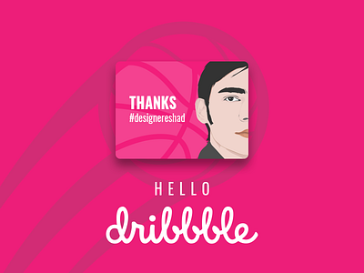 Hello Dribbble - First Shot debut first shot illustration invitation thanks
