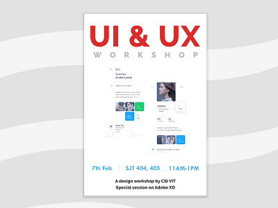 UI/UX Workshop Poster branding clean design flat minimal ui