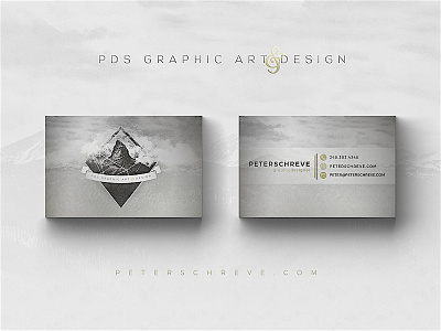 PDS GA&D brand business cards company designer freelance identity logo minimal mountains peter schreve snow winter