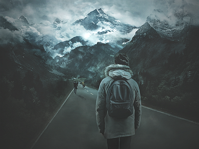 L//ST album artwork clouds cover art fantasy mountain perspective photo manipulation road surreal