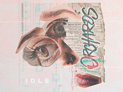 ØRCHRDS // iDLE album artwork clippings collage cut grain letters magazine noise pastels photoshop pink type