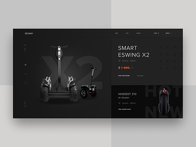 Segway Store Concept black concept design desktop homepage minimal segway ui