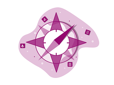 Navigation Illustration app art compass icon illustration mobile navigation purple ui ux