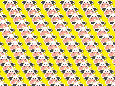 Moo? amazing animal colourful illustration pattern wallpaper