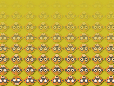 Ooh Eee Aah animal art graphic design illustration monkey pattern vector wallpaper