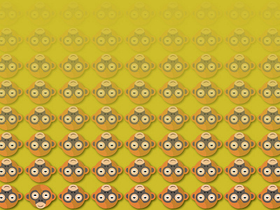 Ooh Eee Aah animal art graphic design illustration monkey pattern vector wallpaper