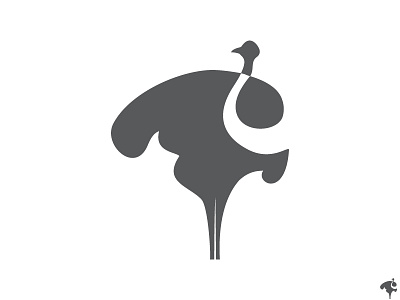 Ostrich animal bird brand icon logo mark symbol