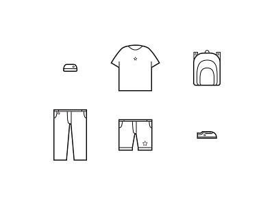 Clothes Icon Set group icon line mark set shape style