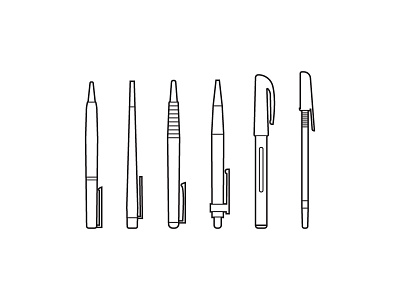 Pen Icon Set icon line logo mark shape symbol work