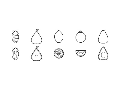 Fruit Icon Set food icon illustration logo mark symbol