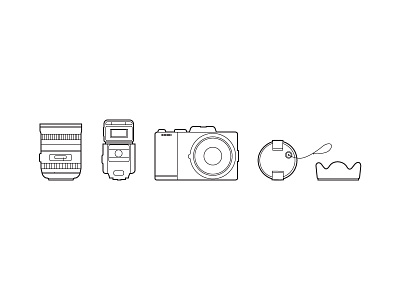 Camera Icon Set camera hobby icon illustration line logo mark simple symbol