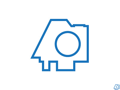 House + Camera glyph icon illustration logo mark symbol