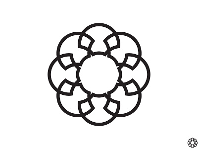 Circleflower art glyph graphic icon line logo mark shape