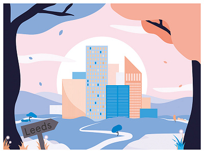 Leeds - Creative City city pastel vector