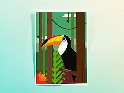 Mr Toucan children jungle kids poster rainforest toucan vector