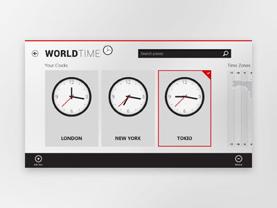World Time App 2 app clean design experience interface metro modern ui user ux volverise windows 8