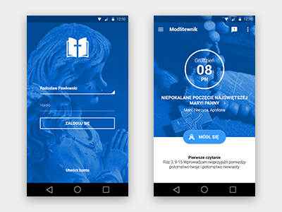 Prayer Book app android app book design material mobile prayer ui