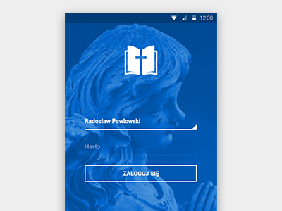 Prayer Book Login Screen android app book design login material mobile prayer screen ui