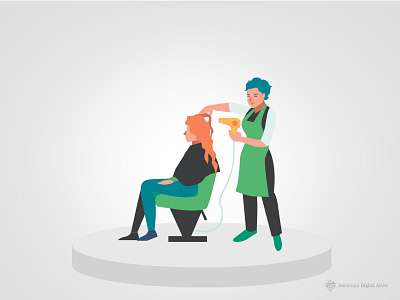 Hairdresser hair hairdresser handbook illustration job salon stylist