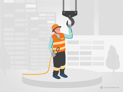 Builder builder building handbook illustration man worker