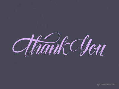 Thank you hand lettering thank you typography