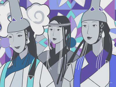 Part of 15 Mongolian Queens