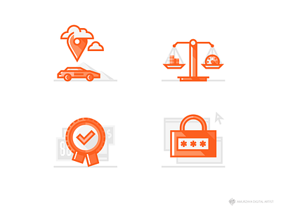 Sixt Car Rental Icons for Web car design flat icon iconography icons illustration mongolia rental series service set website