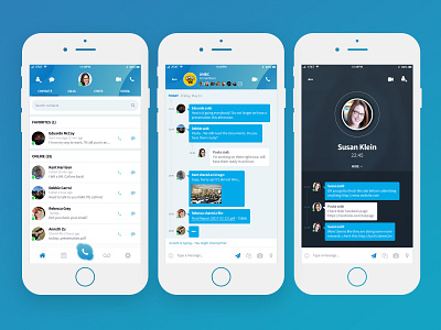 Skype - UI Redesign of Mobile App app calls chat cooperative mobile skype ui design ux design