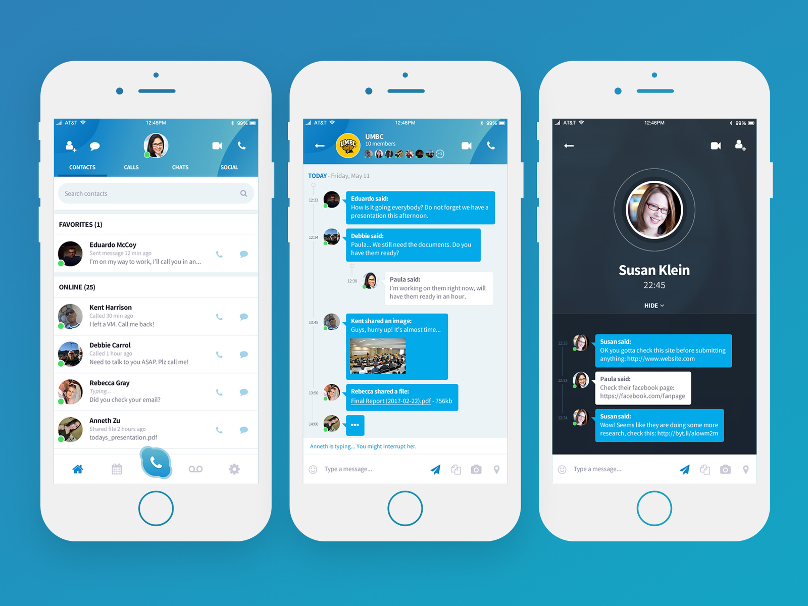 Skype - UI Redesign of Mobile App by Enrique Masias on Dribbble